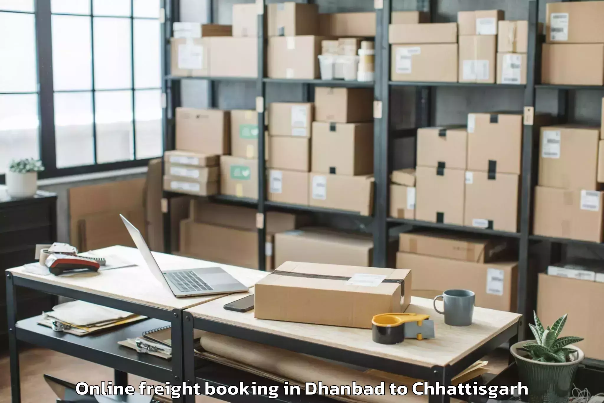 Quality Dhanbad to Surajpur Jhikla Online Freight Booking